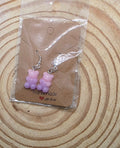 Pink and Purple Bear Hook Earrings